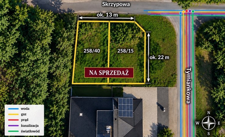 działka na sprzedaż - Częstochowa, Dźbów, Tymiankowa